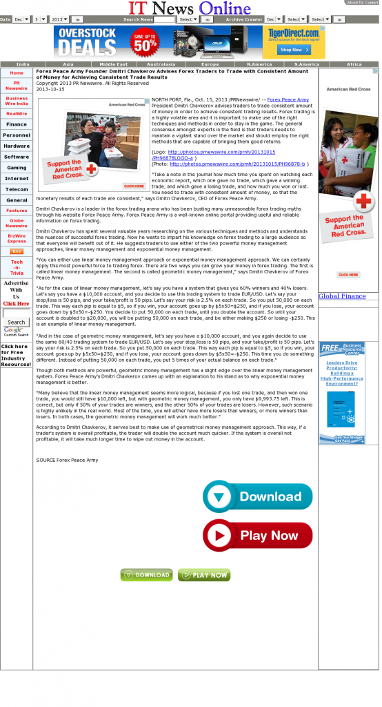 Money Making Opportunity Story in IT News Online by Forex Peace Army