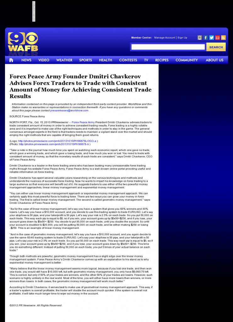 Money Making Opportunity Story in WAFB CBS-9 (Baton Rouge, LA) by Forex Peace Army