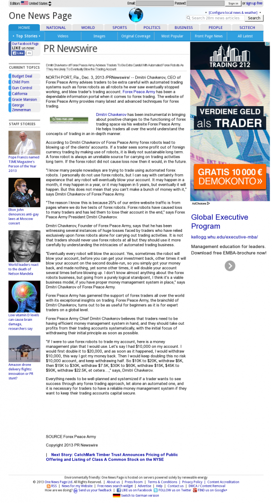 Trading Robots will Blow Trading Account One News Page Unites States Edition by Dmitri Chavkerov