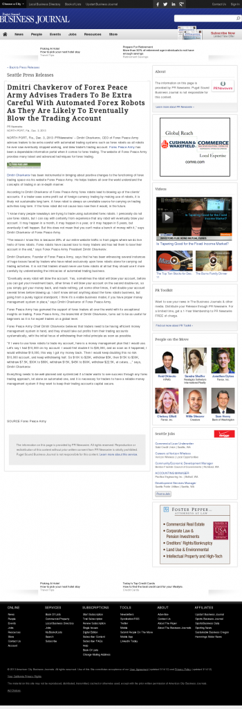 Trading Robots will Blow Trading Account Puget Sound Business Journal by Dmitri Chavkerov