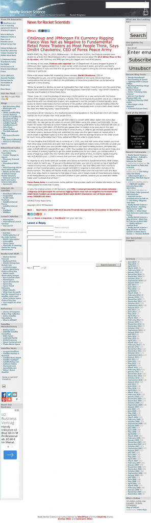 CitiGroup and JPMorgan Currency Rigging Really Rocket Science by Dmitri Chavkerov